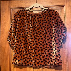 Madewell - Velvet polka dot top - size M